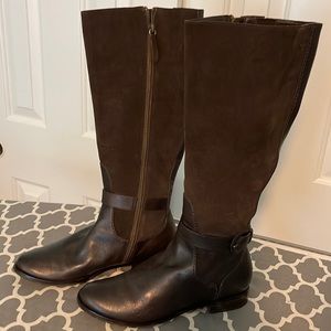 Clarks brown suede and leather boots, size 7